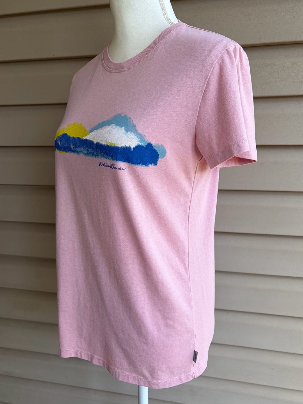 •Eddie Bauer• Ladies Pink Mountain Graphic Short Sleeve T-Shirt - Size Small - Picture 4 of 7